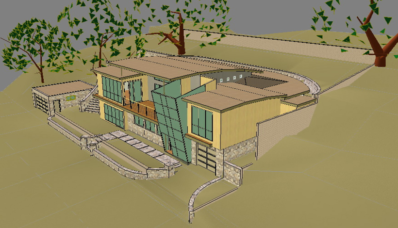 Lakeside Addition & Wholehouse Remodel, ENR architects, Granbury, TX 76049 - CAD Birdseye Northwest